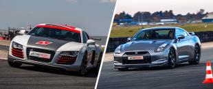 Pojedynek samochodow Audi R8 V8 vs Nissan GTR
