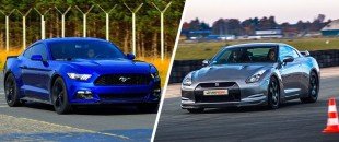 Pojedynek samochodów Ford Mustang vs Nissan GTR